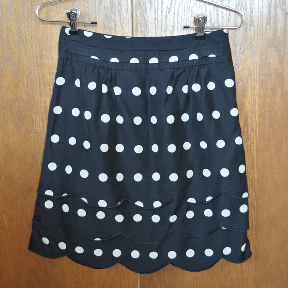 Anthropologie Floreat Black Polka Dot Skirt SZ 0 - Picture 8 of 8
